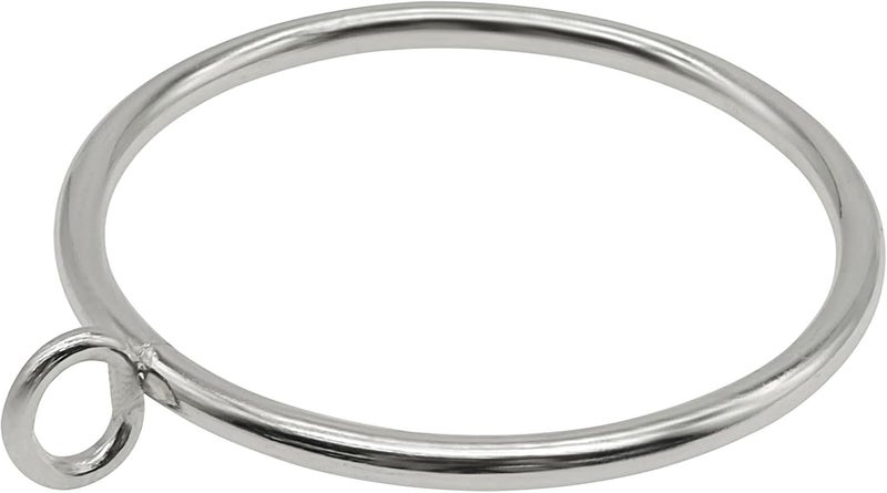 Bivethoi 28 Pack Metal Curtain Rings, with Eyelets Curtain Rings 2 Inch Inner Diameter Drapery Rings, Silver Curtain Rings for Curtain Rods - Image 1